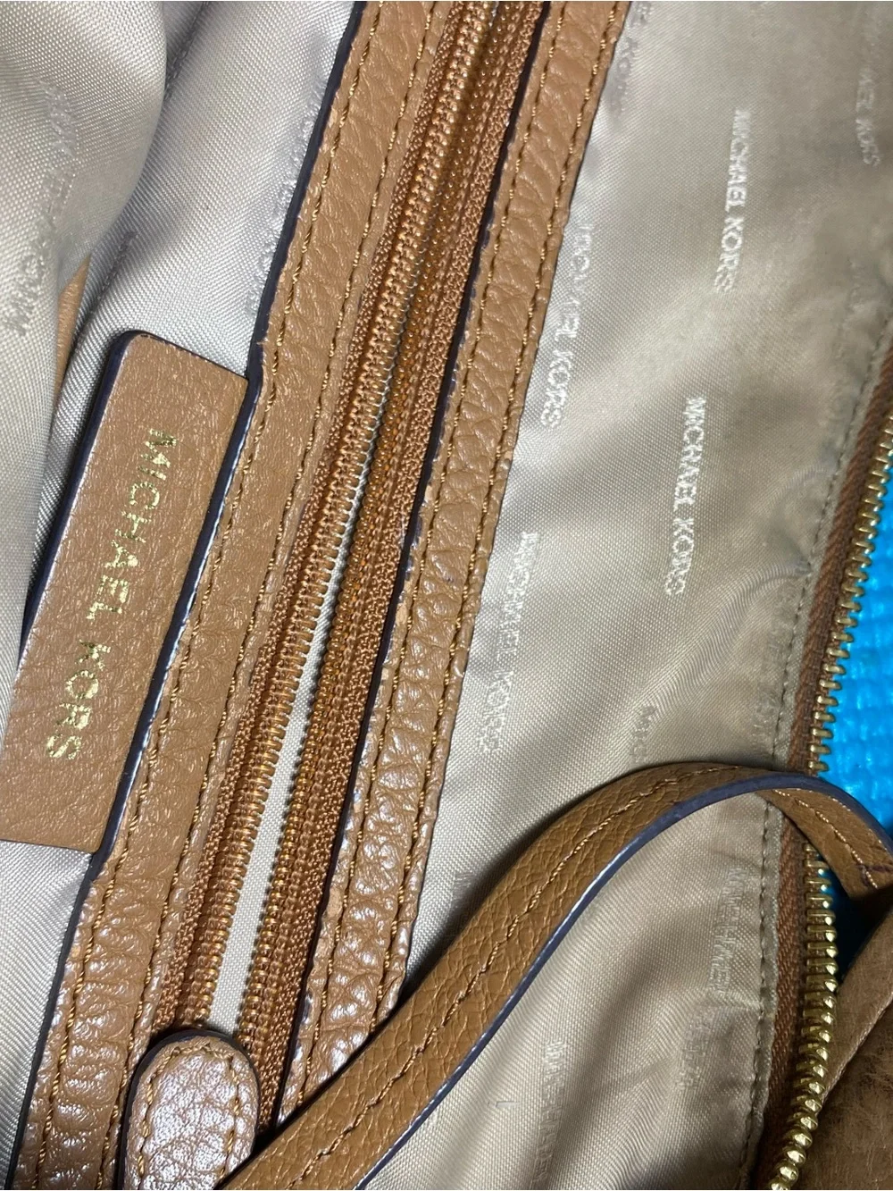 Michael Kors Brown Pebbled Leather Hobo Bag